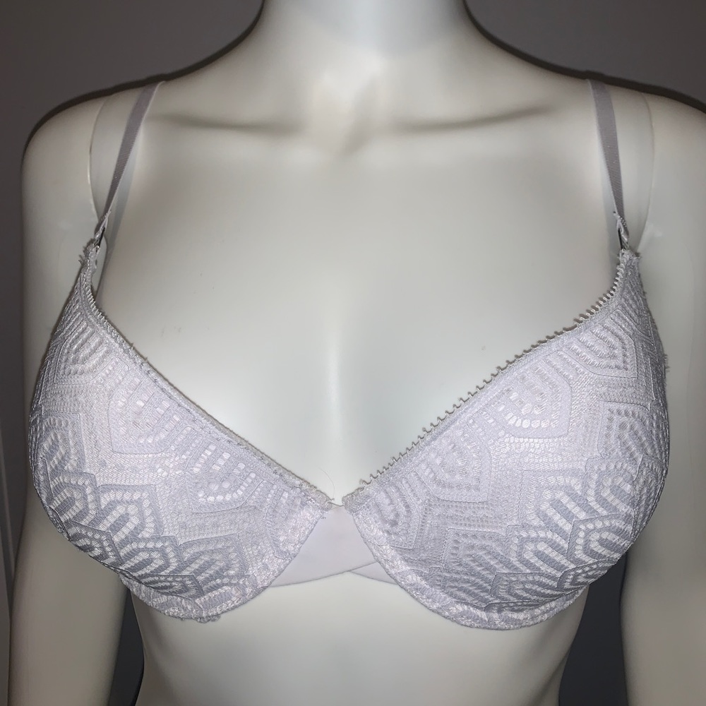 White and Blue Náutica Bra